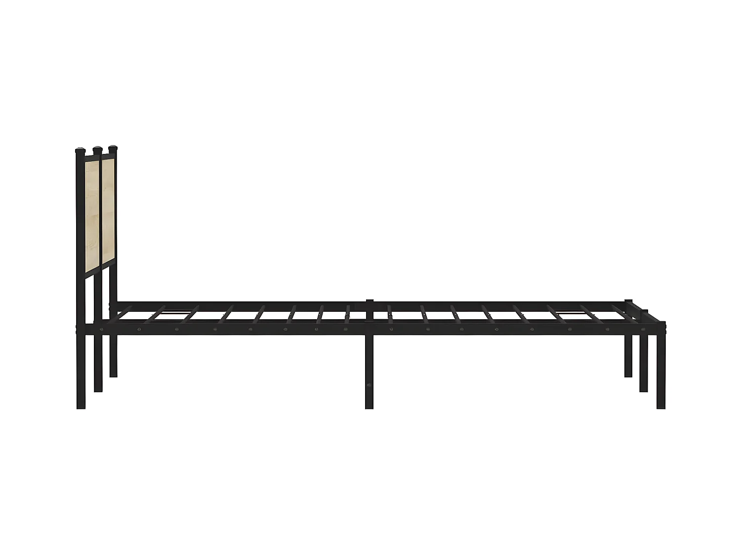 Estrutura de cama com cabeceira 140x200cm metal carvalho sonoma