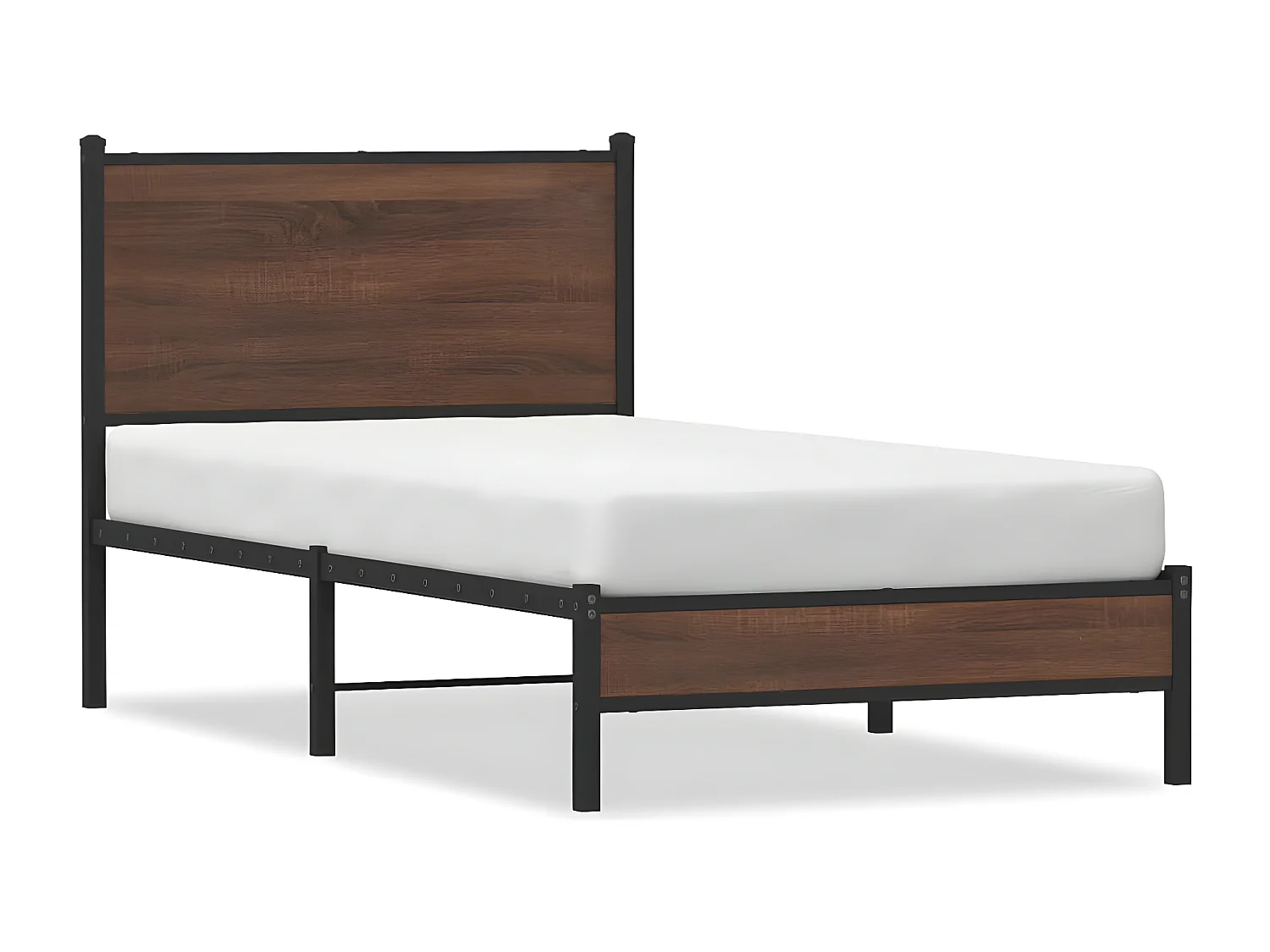 Cadre de lit en métal avec tête de lit chêne marron 80x200 cm