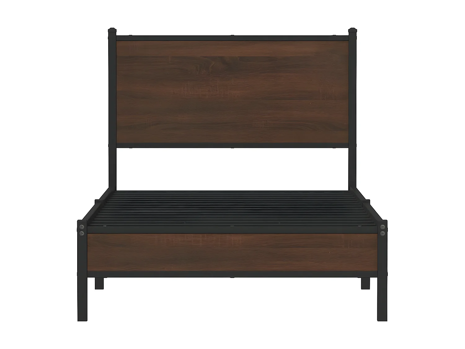 Estrutura cama com cabeceira 80x200 cm metal carvalho castanho