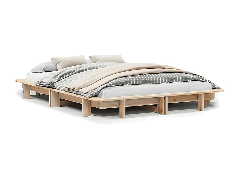 Cadre de lit sans matelas 140x200 cm bois massif de pin