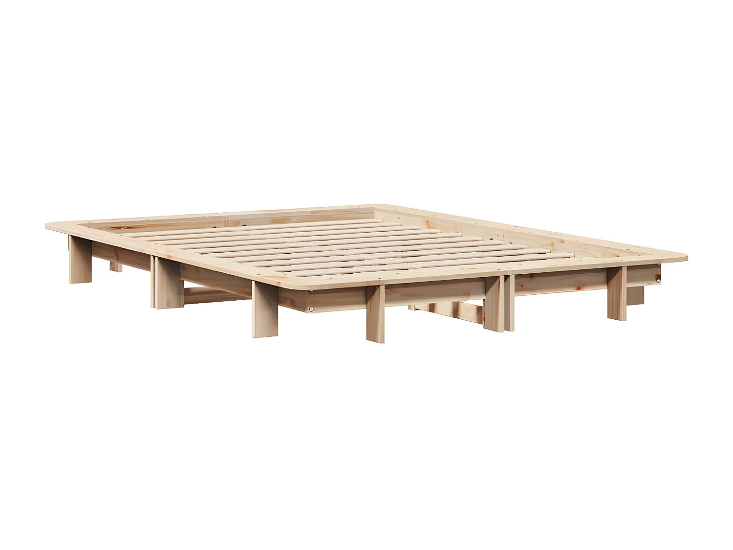 Cadre de lit sans matelas 140x200 cm bois massif de pin