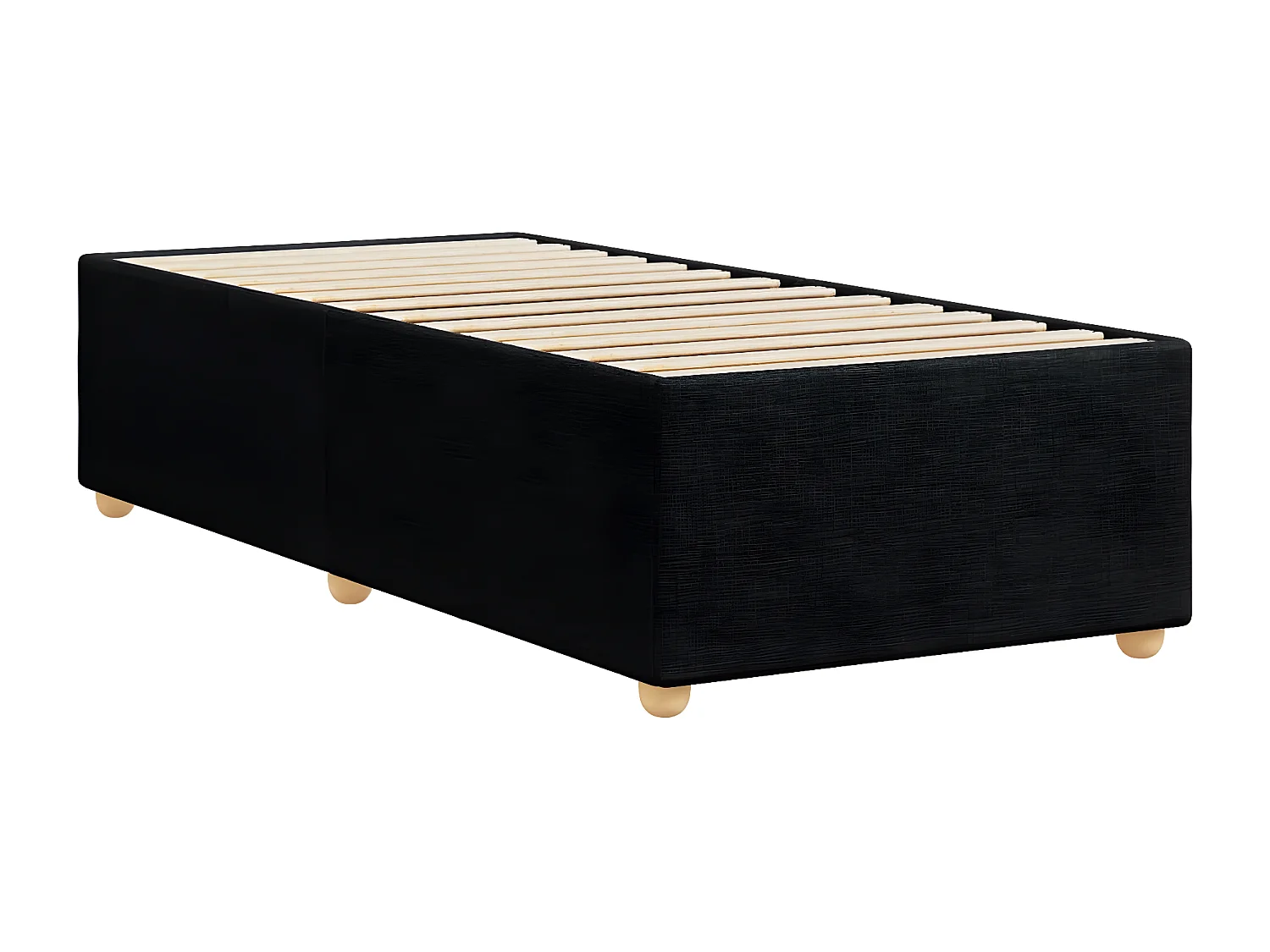 Estructura de cama de tela negro 90x190 cm