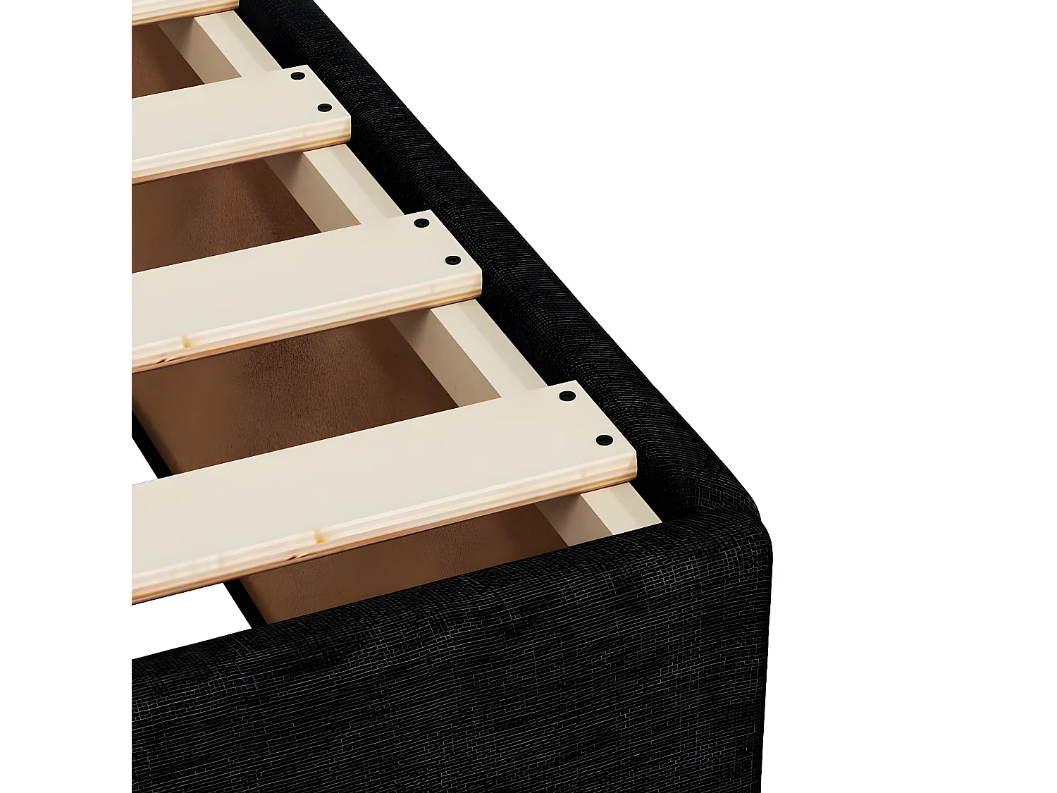 Estructura de cama de tela negro 90x190 cm