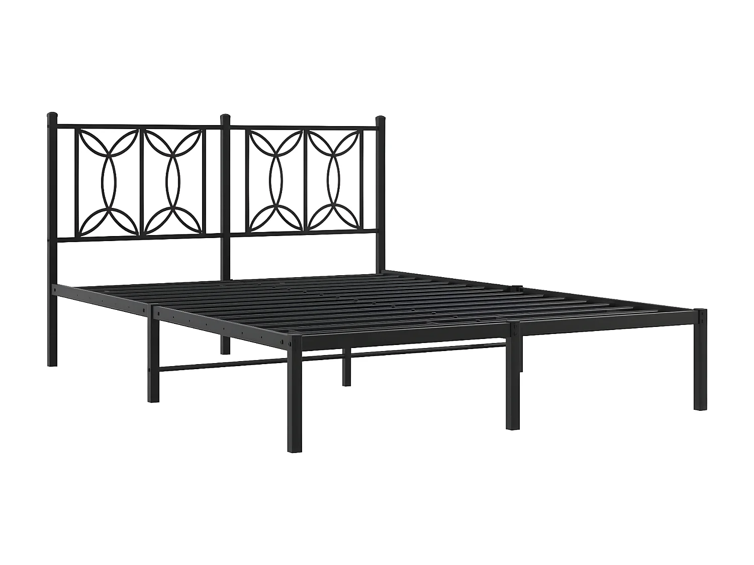 Estrutura de cama com cabeceira 140x200 cm metal preto