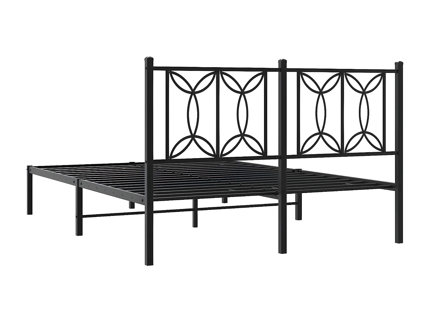 Estrutura de cama com cabeceira 140x200 cm metal preto