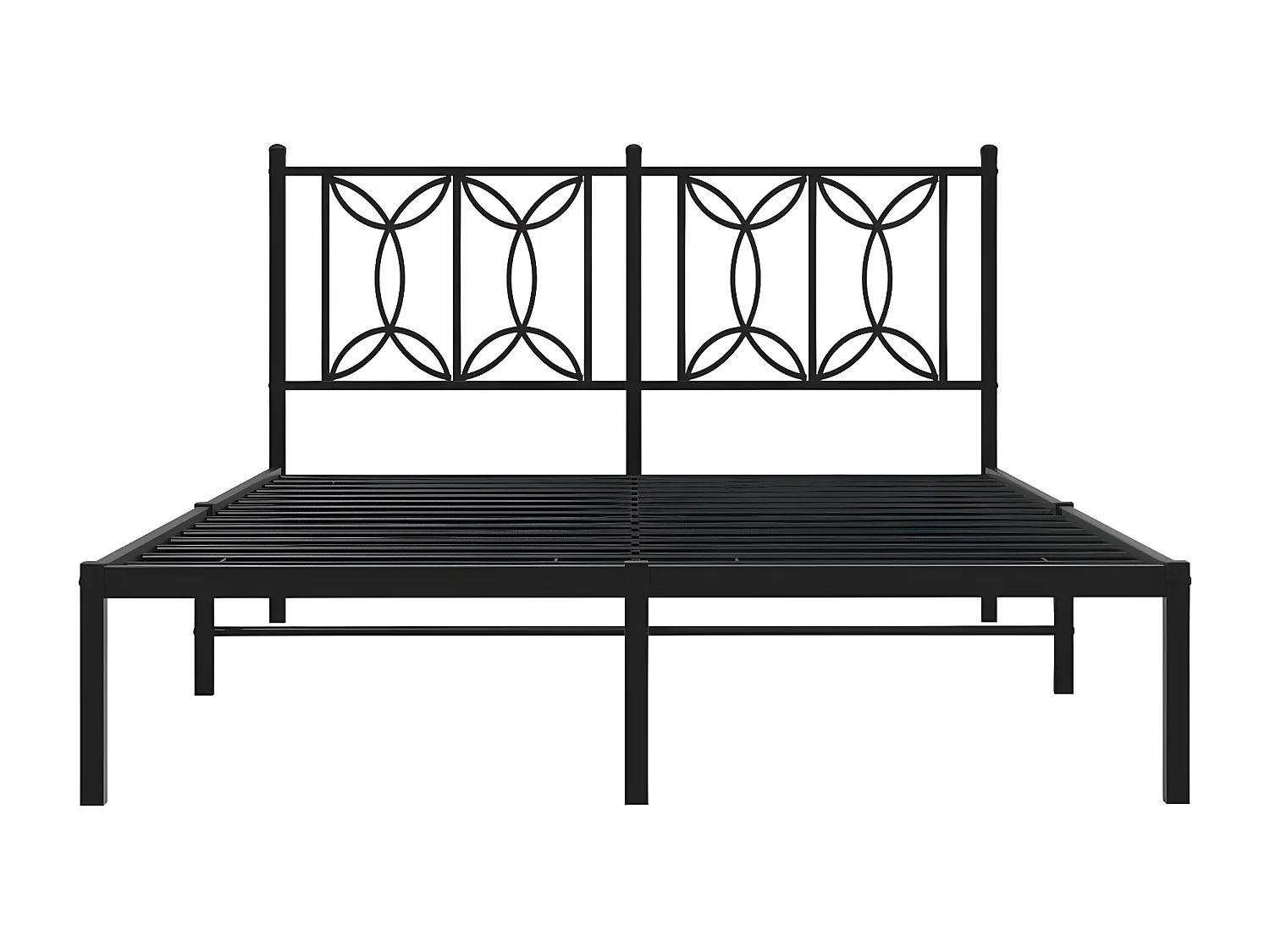 Estrutura de cama com cabeceira 140x200 cm metal preto