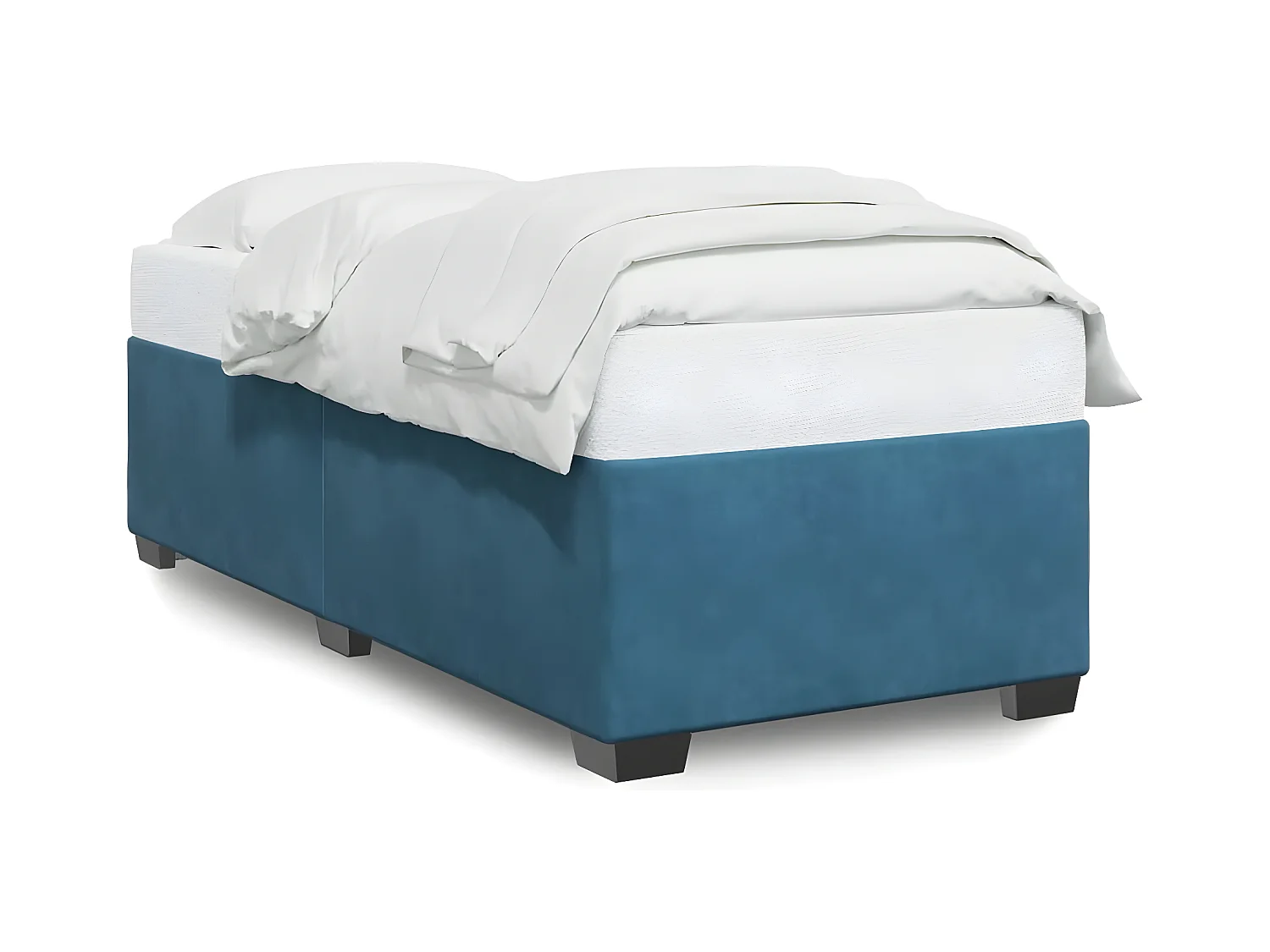 Cadre de lit bleu 90x200 cm velours
