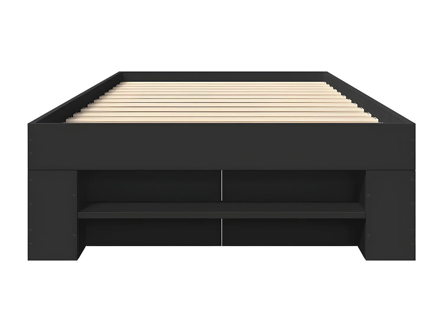 Estructura de cama madera de ingeniería negra 100x200 cm