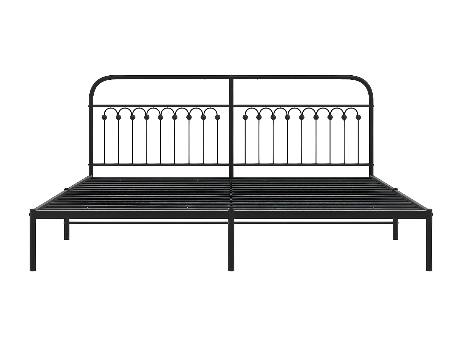 Estrutura de cama com cabeceira 200x200 cm metal preto
