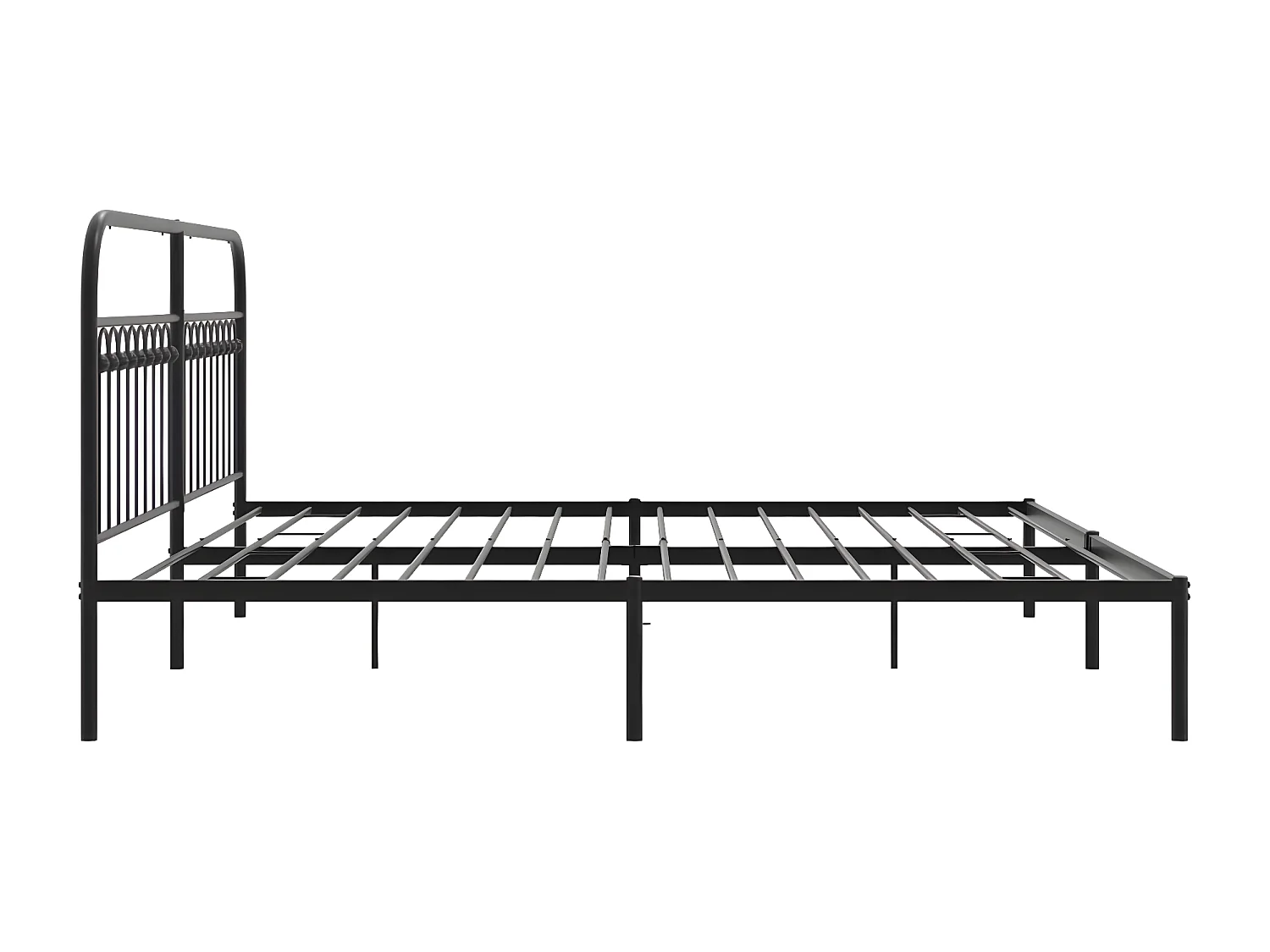 Estrutura de cama com cabeceira 200x200 cm metal preto