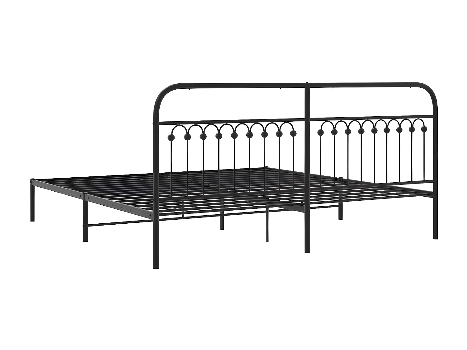 Estructura de cama con cabecero metal negro 200x200 cm