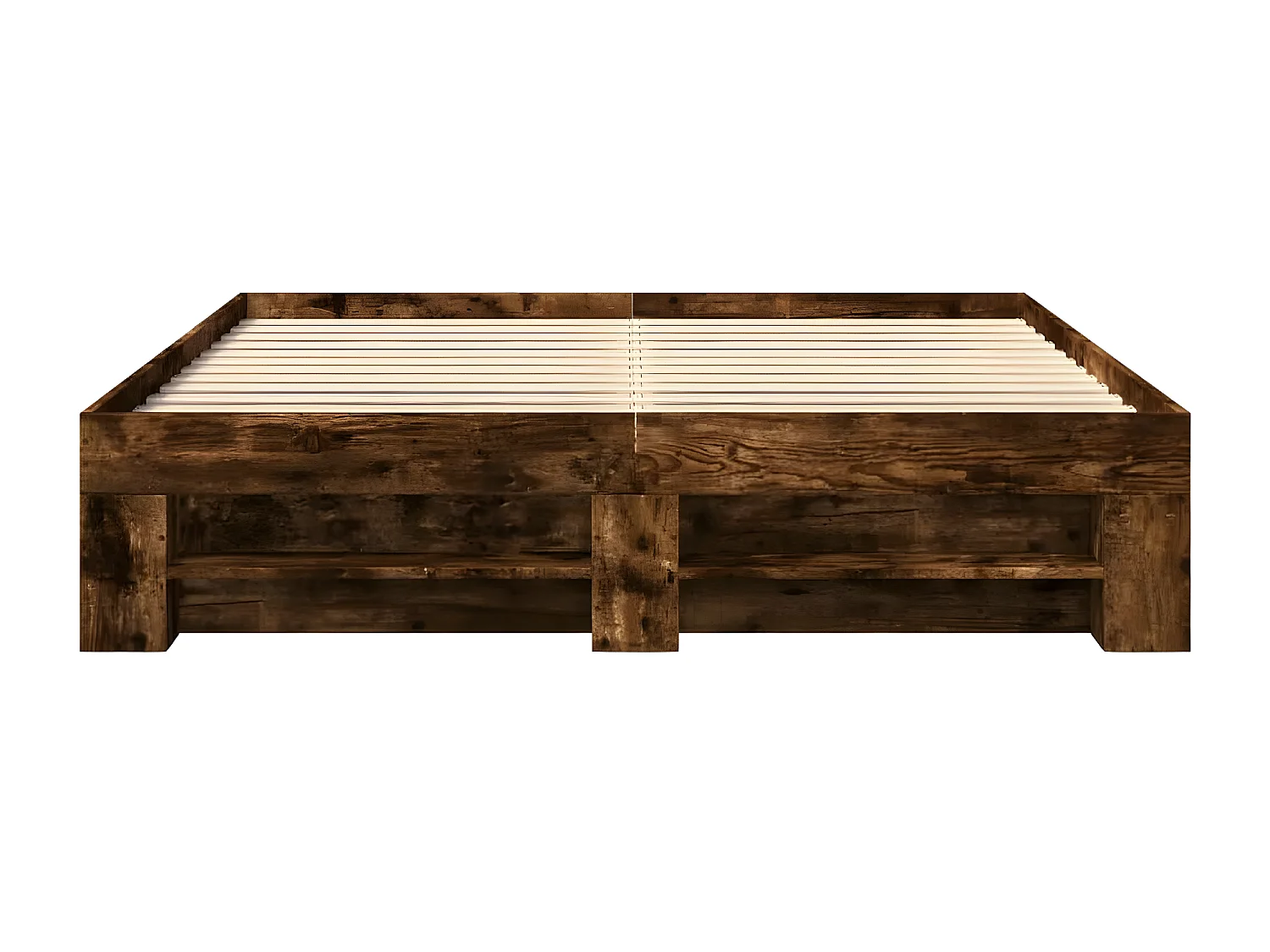 Estructura de cama madera de ingeniería roble ahumado 150x200cm