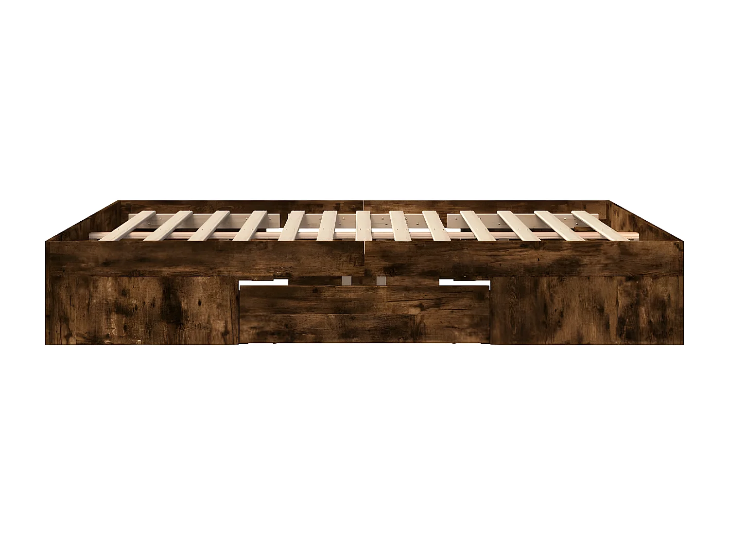 Estructura de cama madera de ingeniería roble ahumado 150x200cm