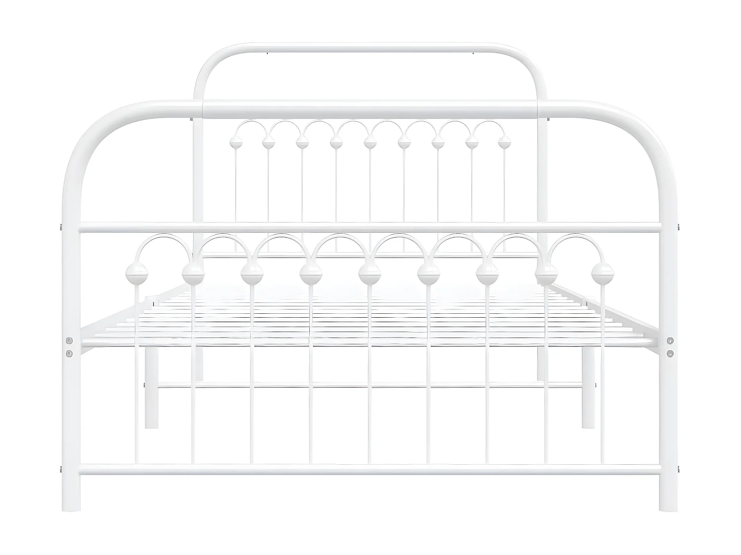 Estrutura de cama com cabeceira e pés 100x190 cm metal branco