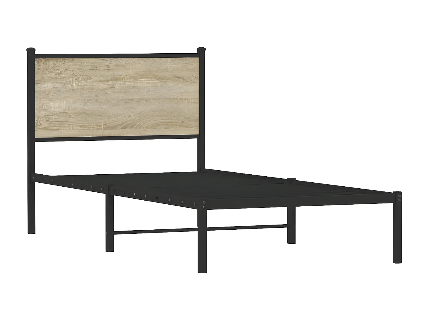 Estrutura de cama com cabeceira 75x190 cm metal carvalho sonoma