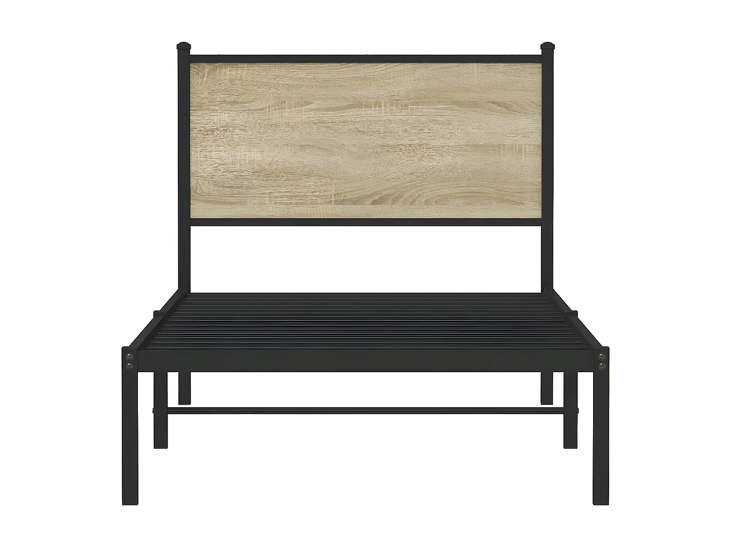 Estrutura de cama com cabeceira 75x190 cm metal carvalho sonoma