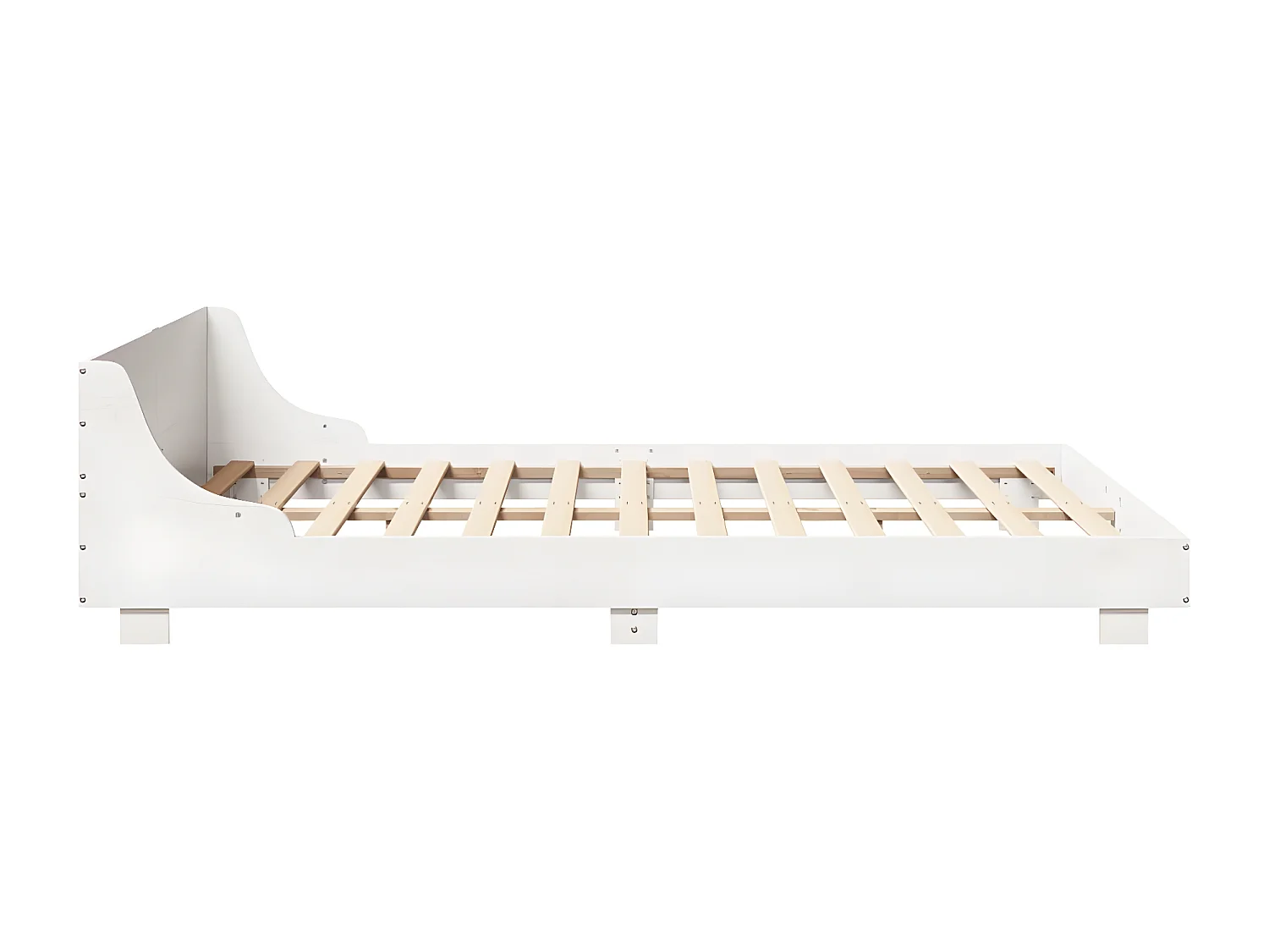 Cama sem colchão 135x190 cm madeira de pinho maciça branco