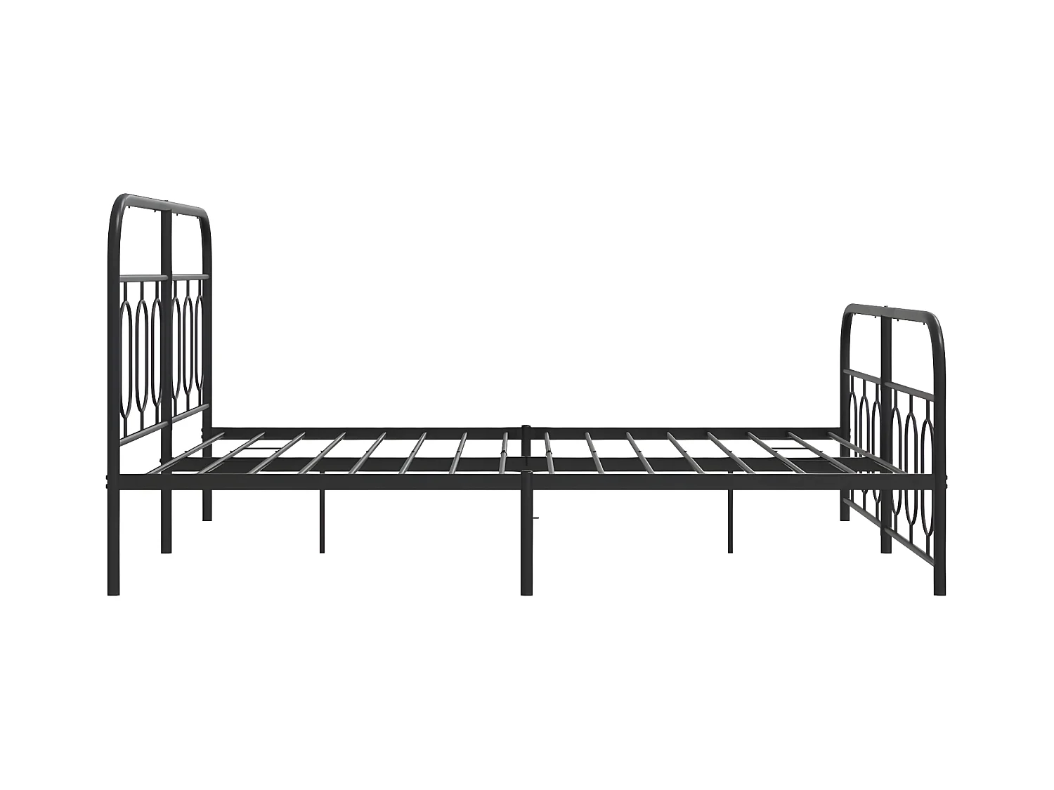 Estructura de cama cabecero y estribo metal negro 140x190 cm