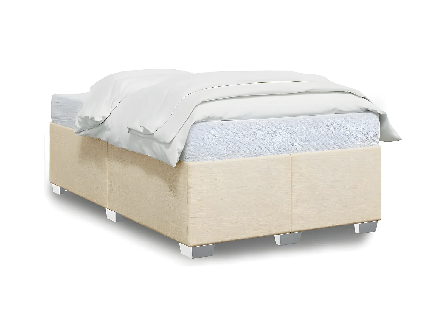 Cadre de lit Crème 120 x 200 cm Tissu
