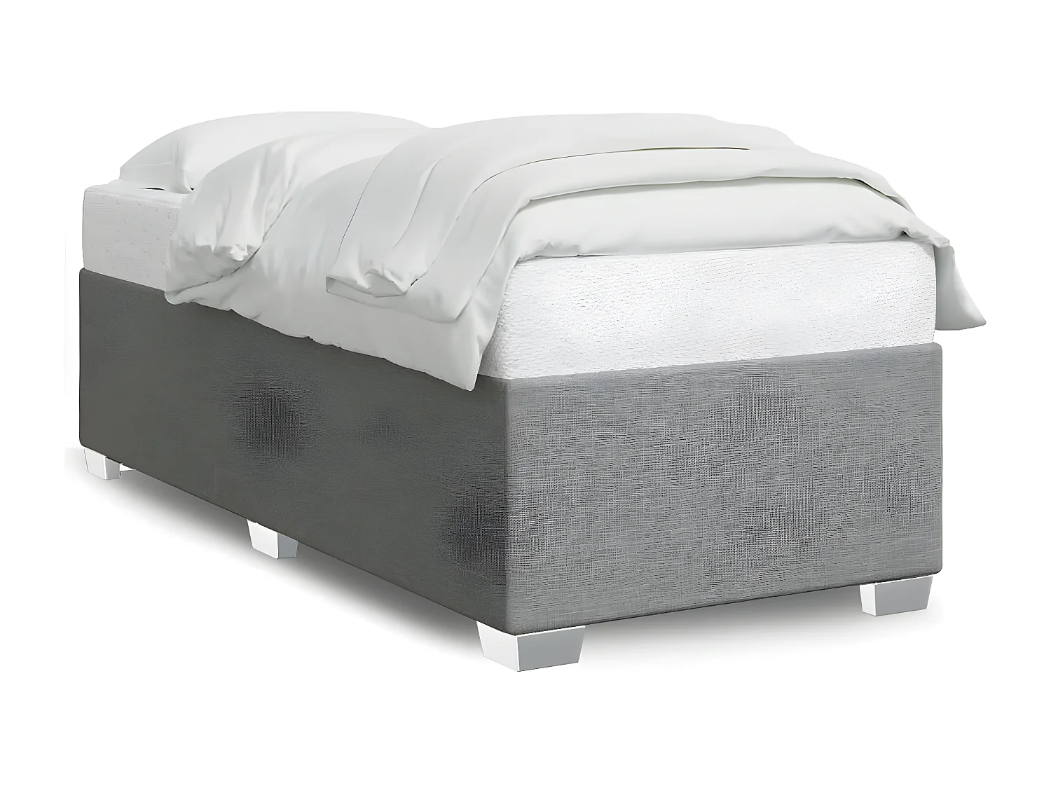 Estructura de cama de tela gris claro 100x200 cm