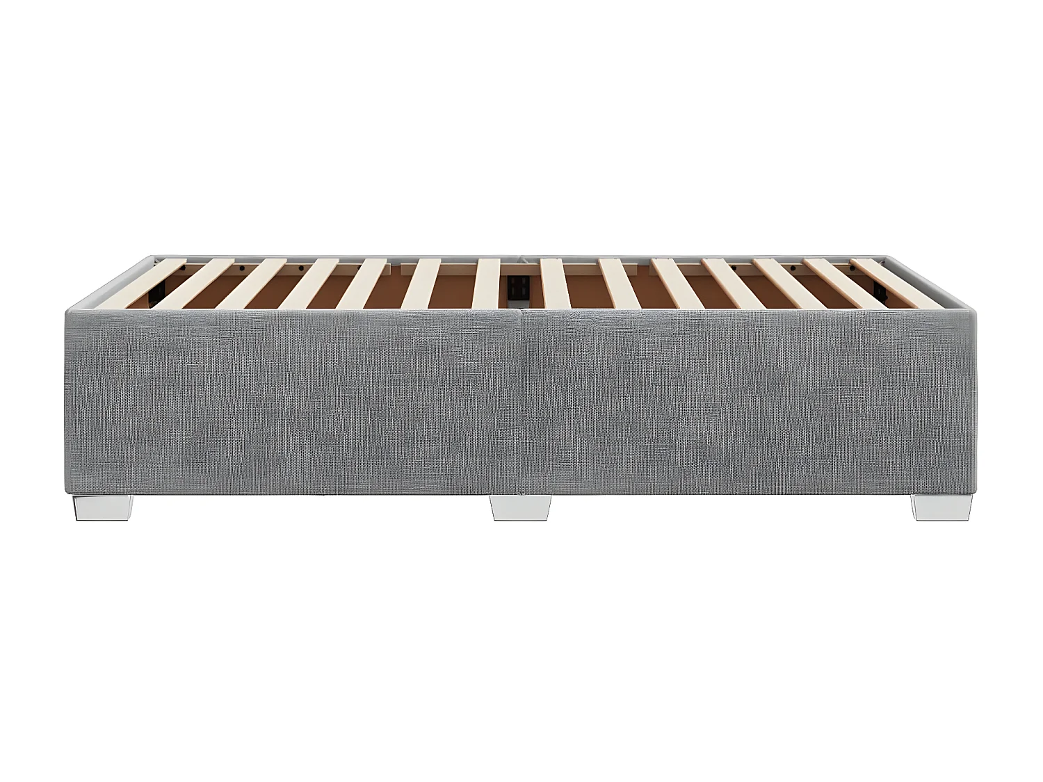 Estrutura de cama 100x200 cm tecido cinza-claro
