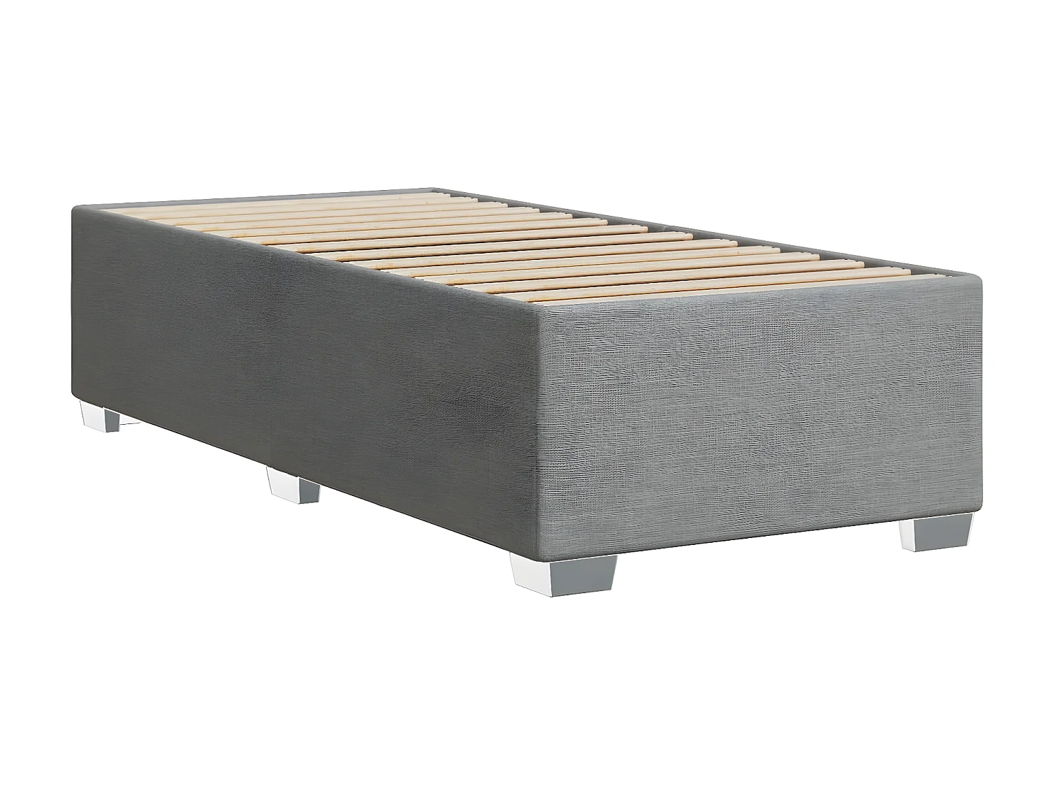 Estrutura de cama 100x200 cm tecido cinza-claro