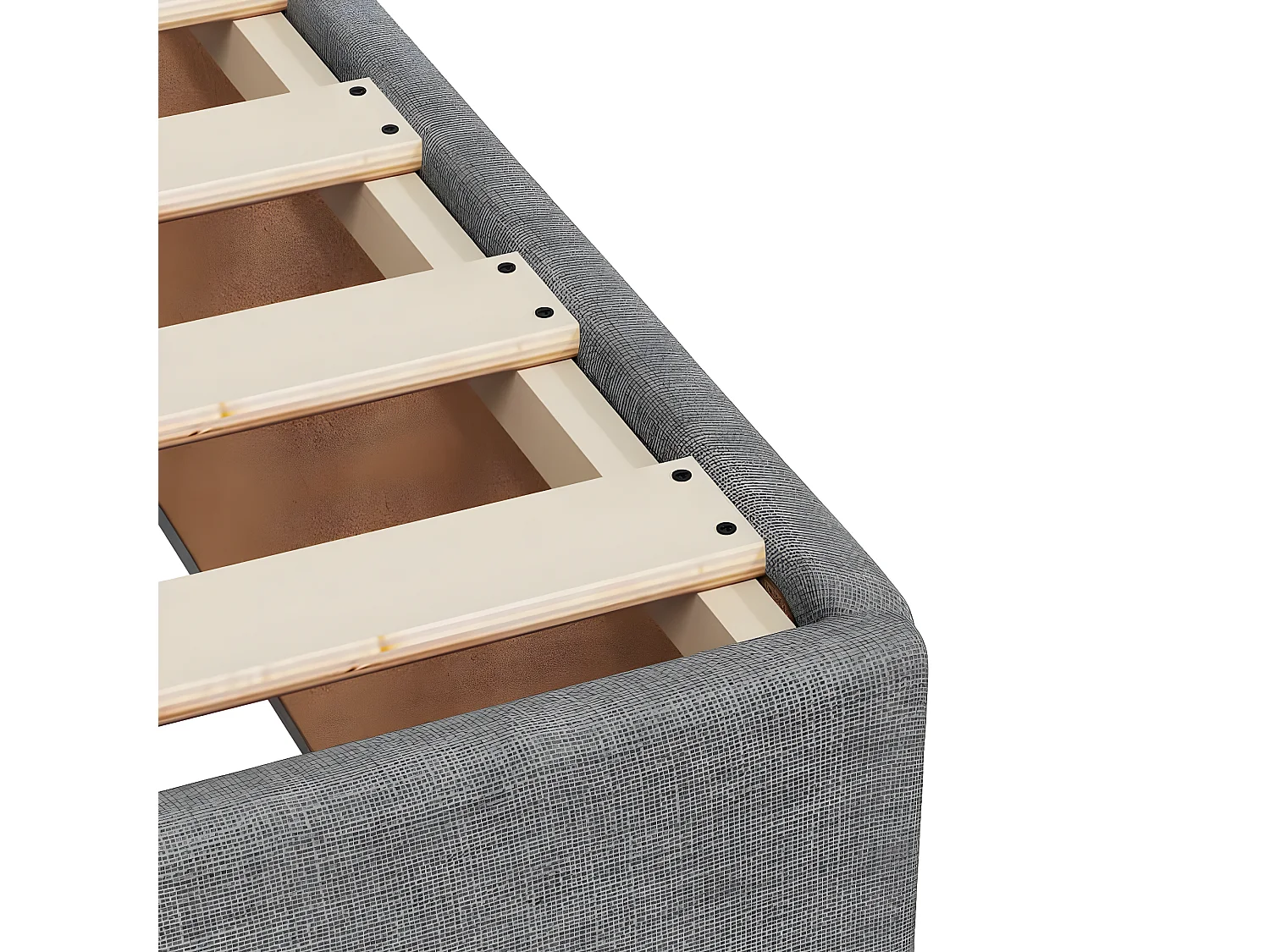 Estrutura de cama 100x200 cm tecido cinza-claro