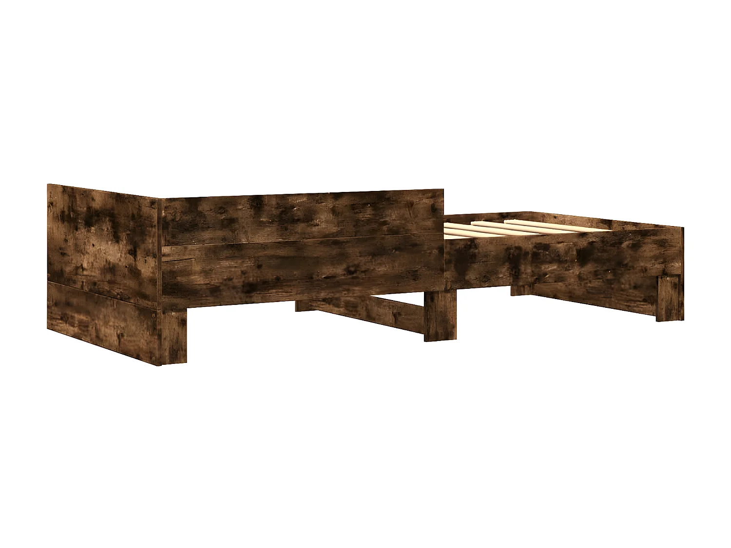 Cadre de lit chêne fumé 75x190 cm bois d'ingénierie