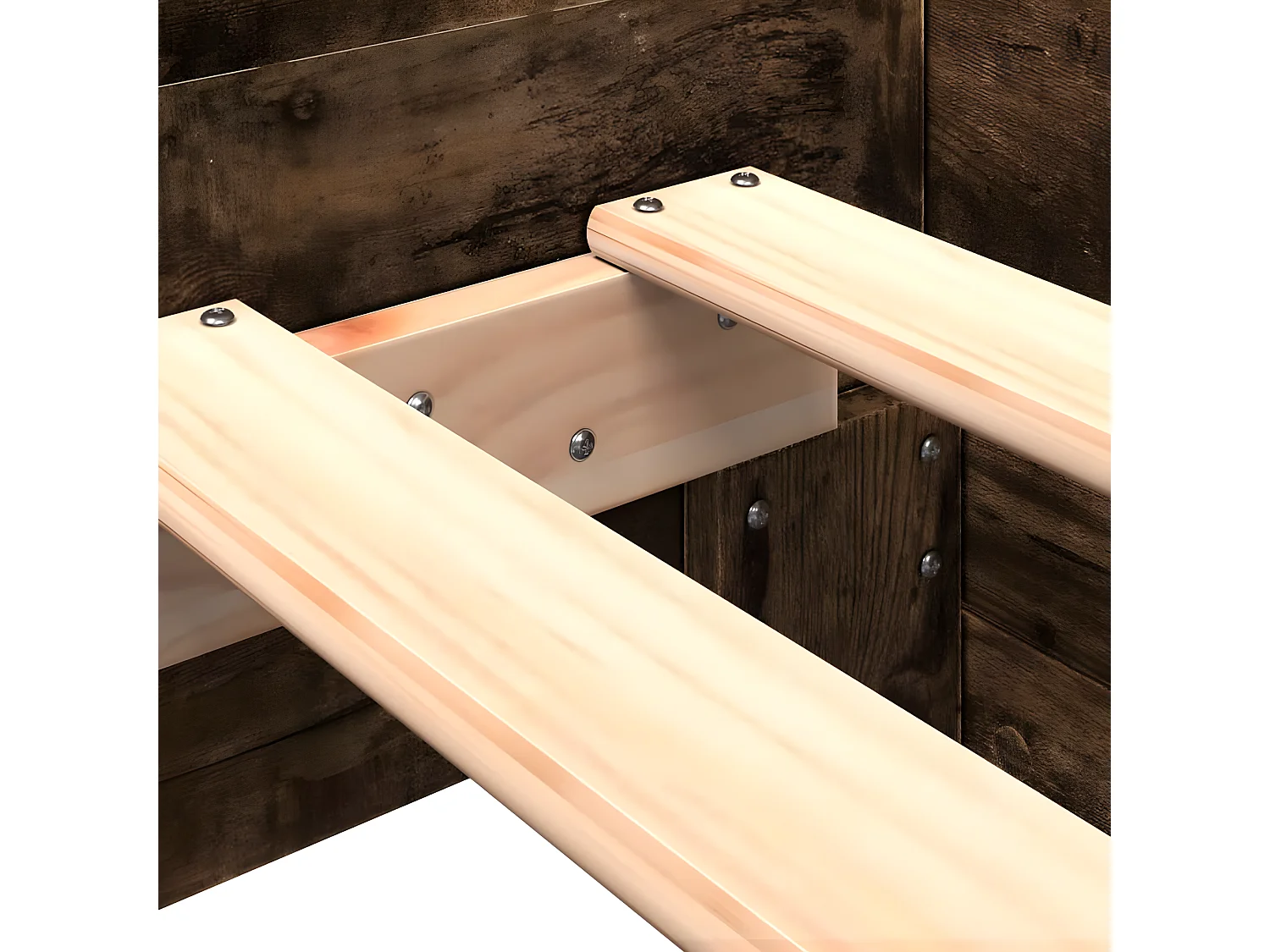 Cadre de lit chêne fumé 75x190 cm bois d'ingénierie