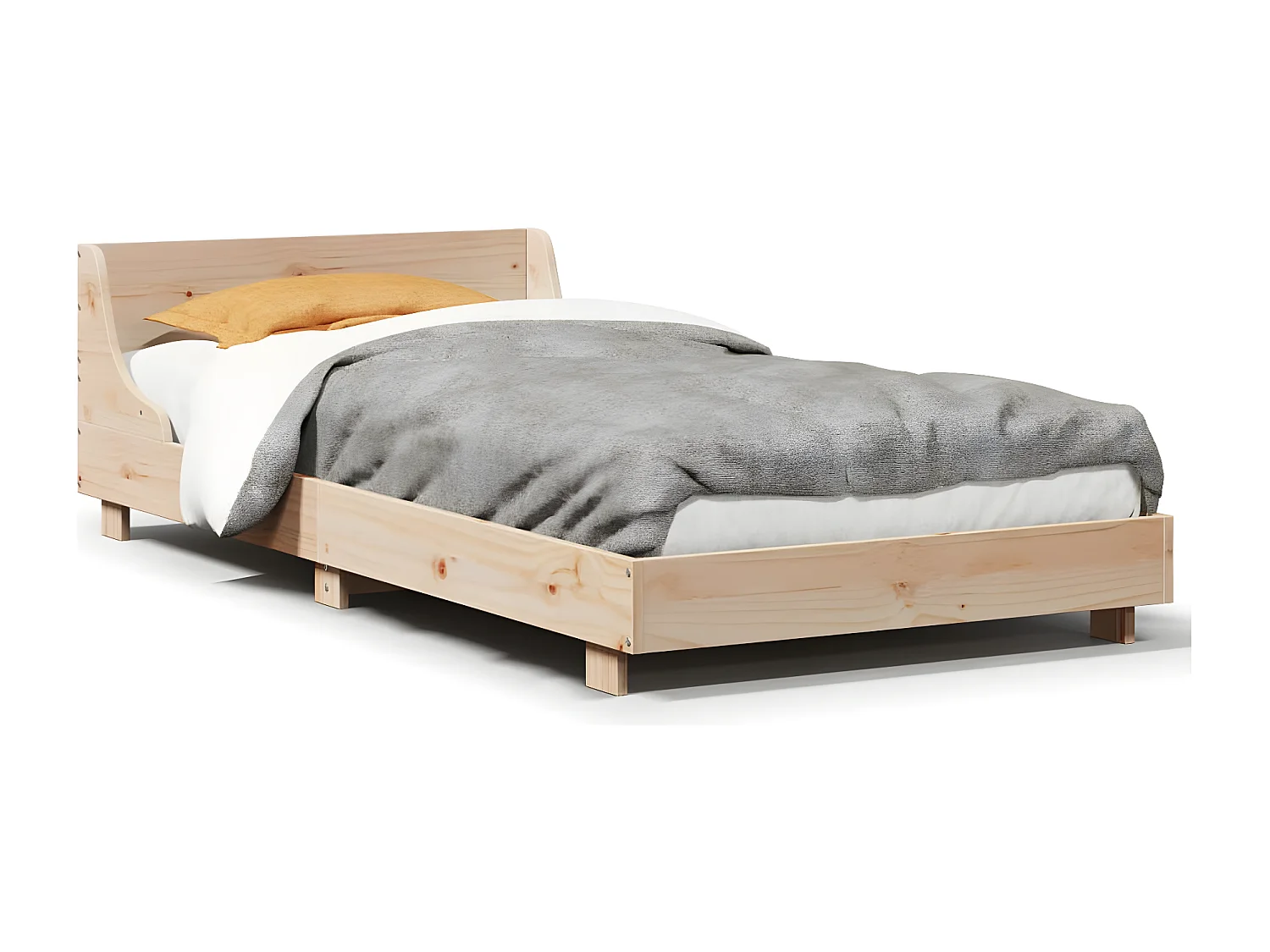 Estructura de cama sin colchón madera maciza de pino 90x190 cm
