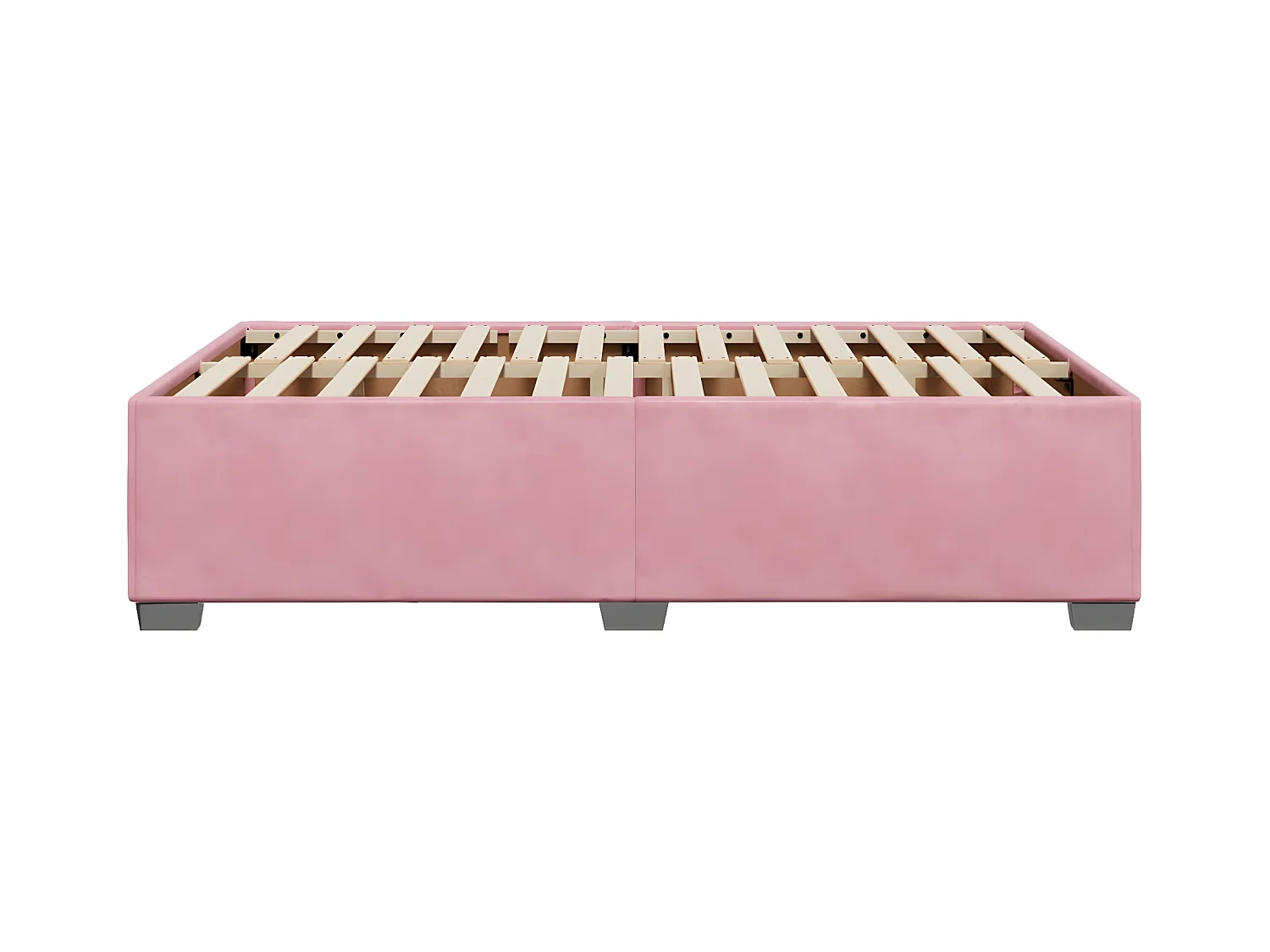 Estructura de cama terciopelo rosa 120x190 cm