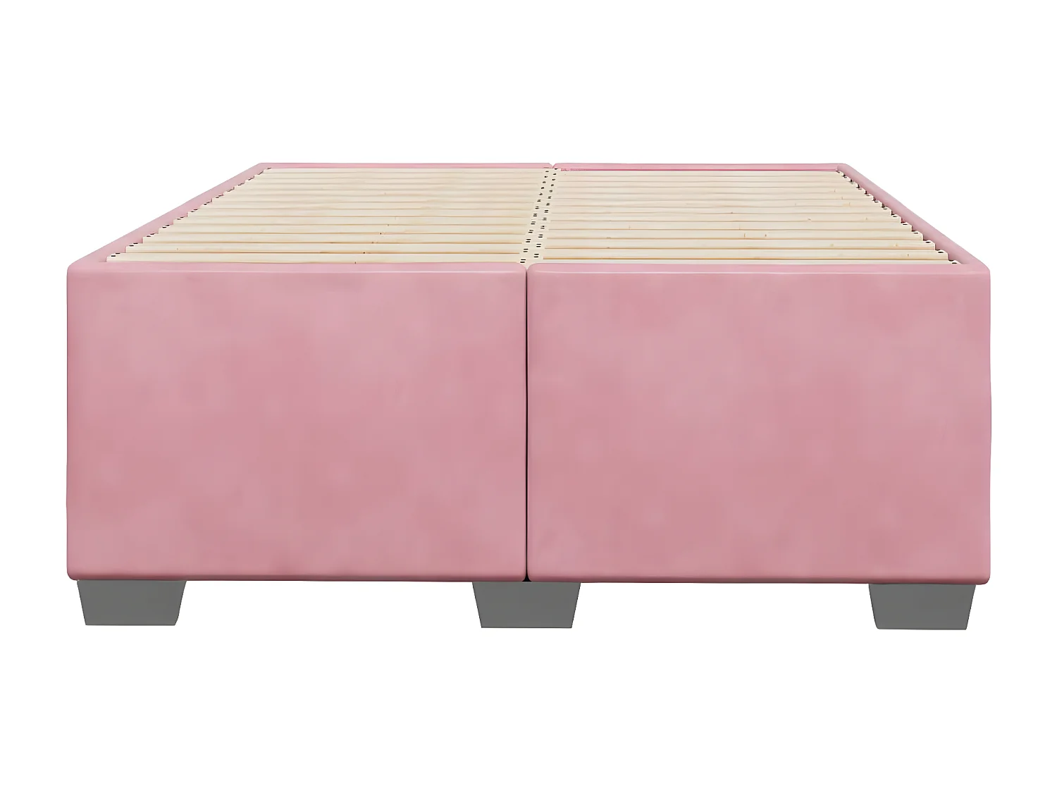 Estructura de cama terciopelo rosa 120x190 cm