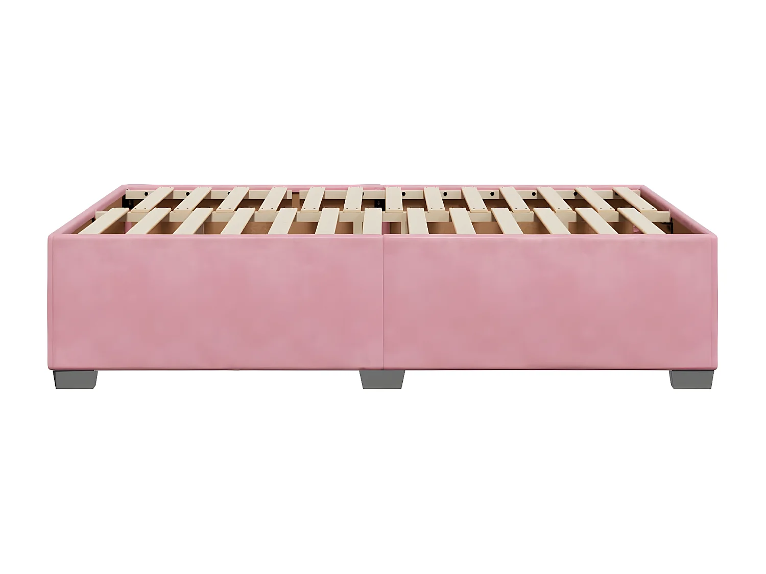 Estructura de cama terciopelo rosa 120x190 cm