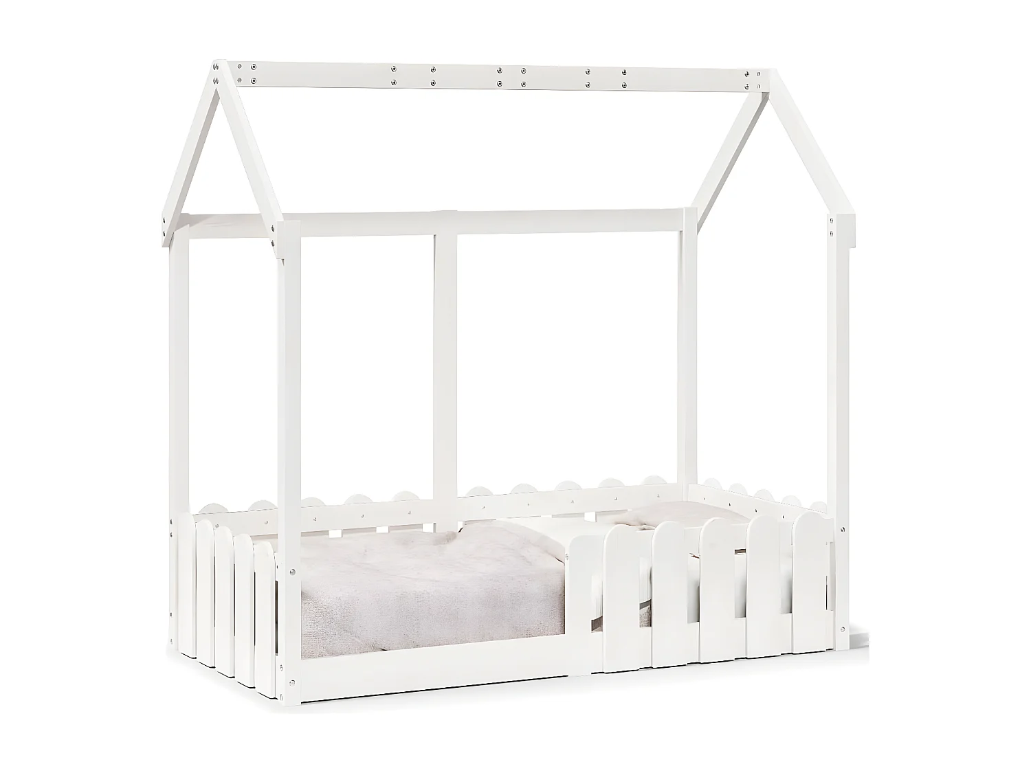 Cadre de lit d'enfants forme de maison 70x140cm bois pin massif