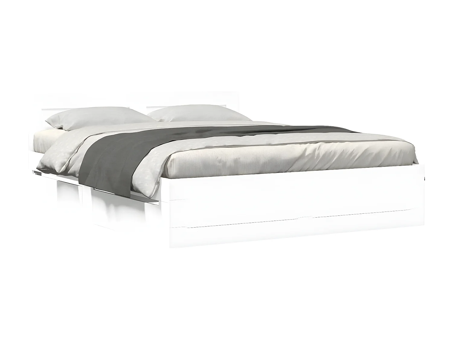 Estrutura cama c/ cabeceira 160x200 cm derivados madeira branco