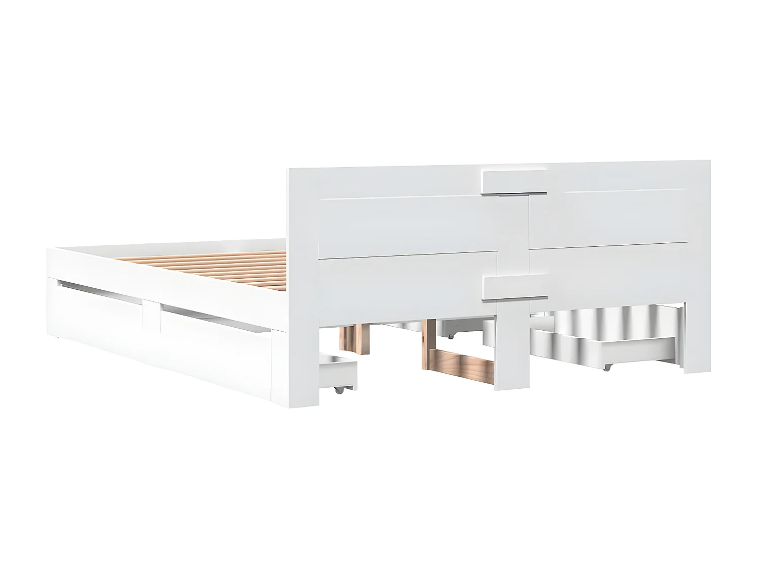 Estrutura cama c/ cabeceira 160x200 cm derivados madeira branco