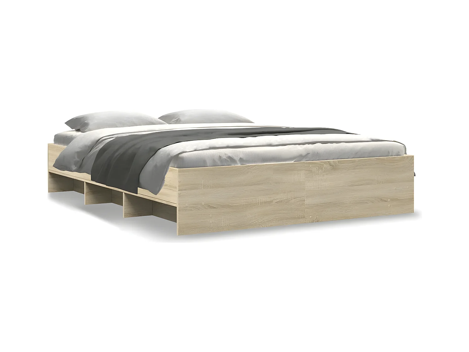 Cadre de lit chêne sonoma 150x200 cm bois d'ingénierie