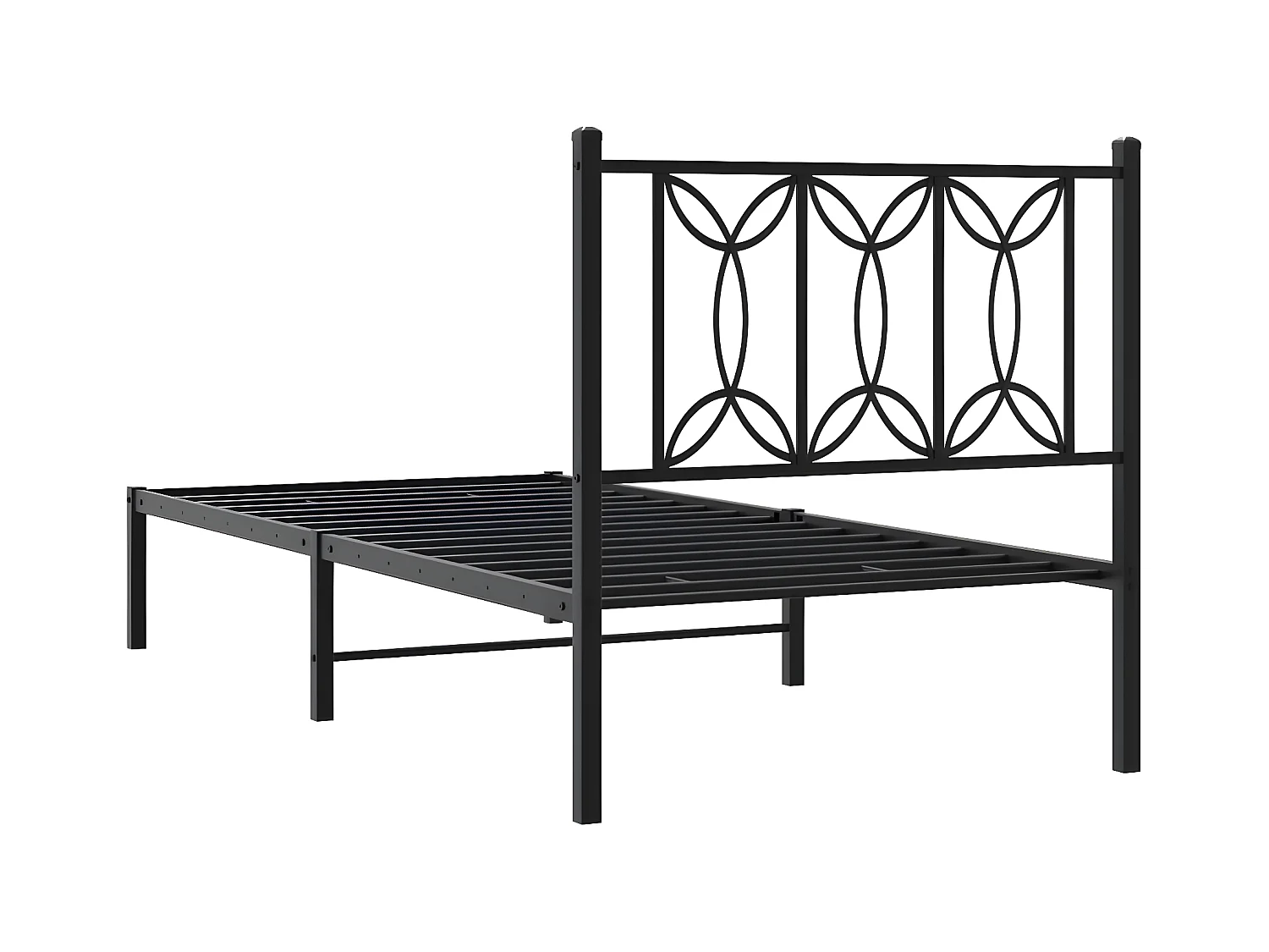 Estructura de cama con cabecero metal negro 90x190 cm