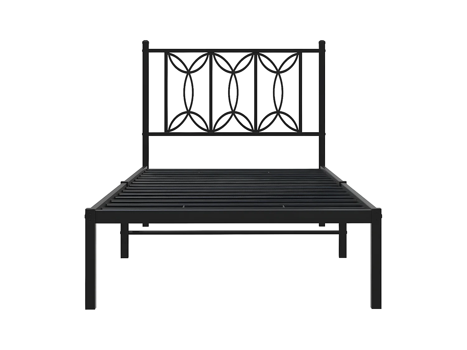 Estructura de cama con cabecero metal negro 90x190 cm