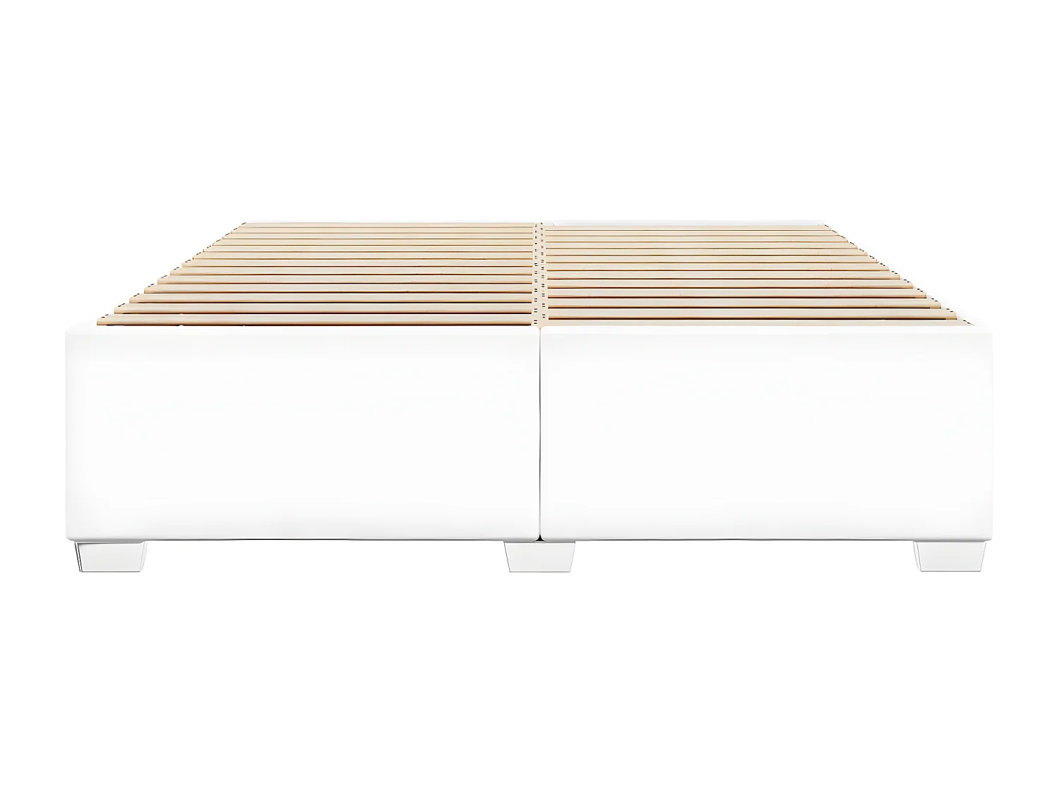 Estrutura de cama 200x200 cm couro artificial branco