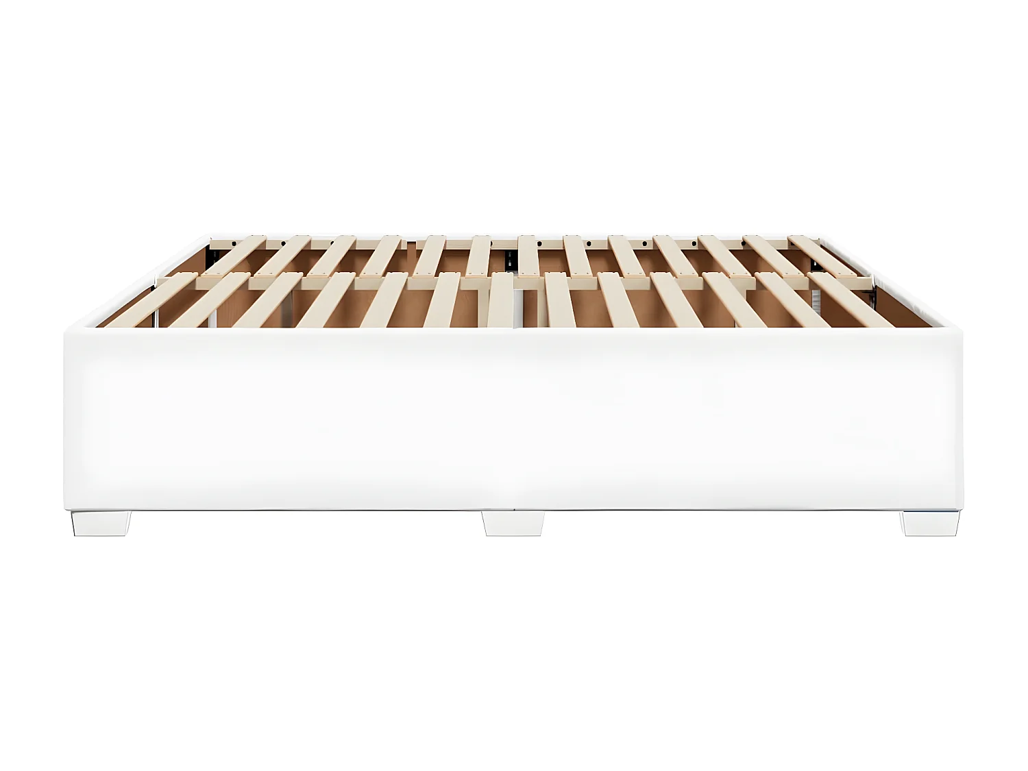 Estrutura de cama 200x200 cm couro artificial branco