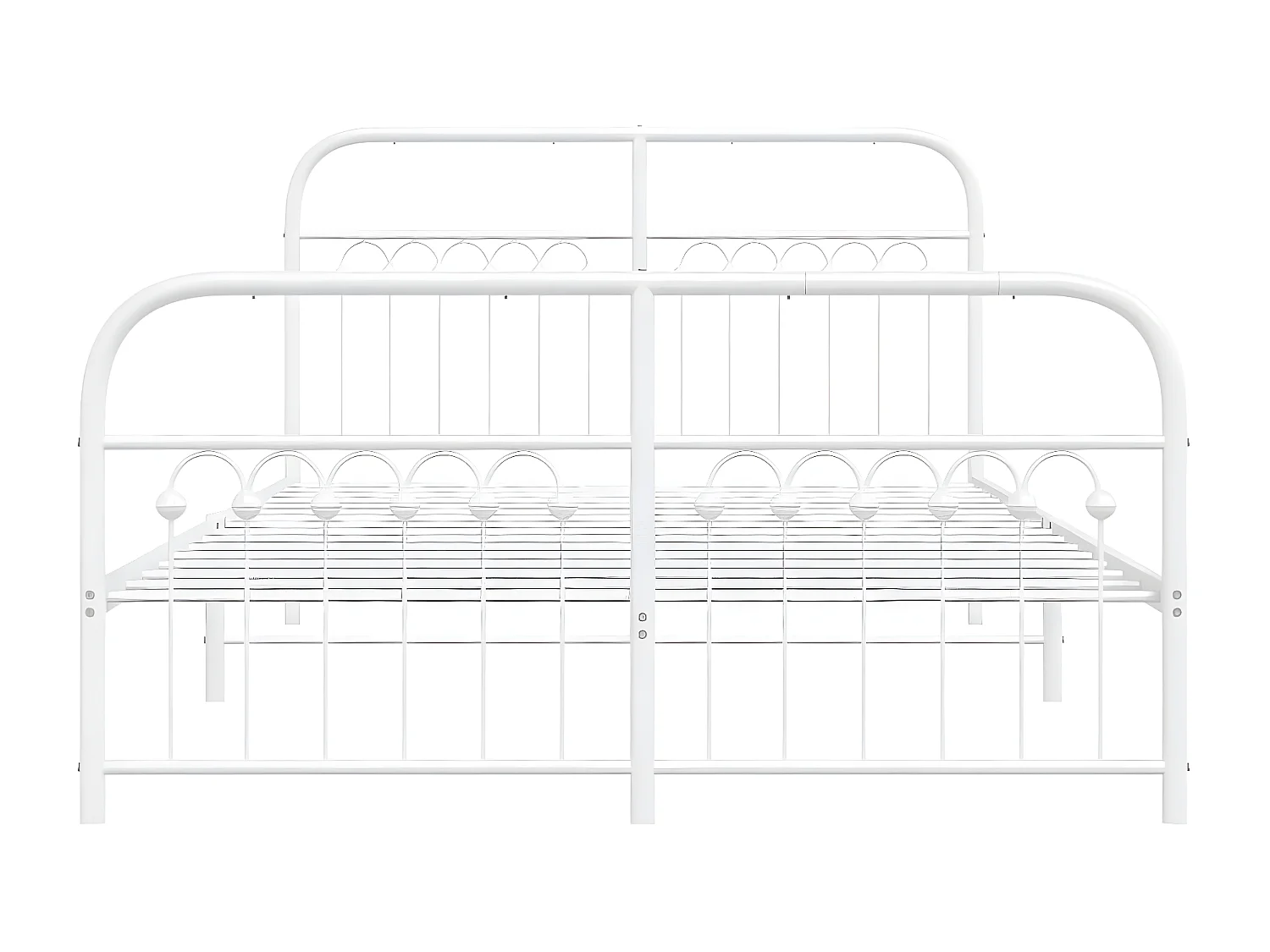 Estrutura de cama com cabeceira e pés 140x190 cm metal branco