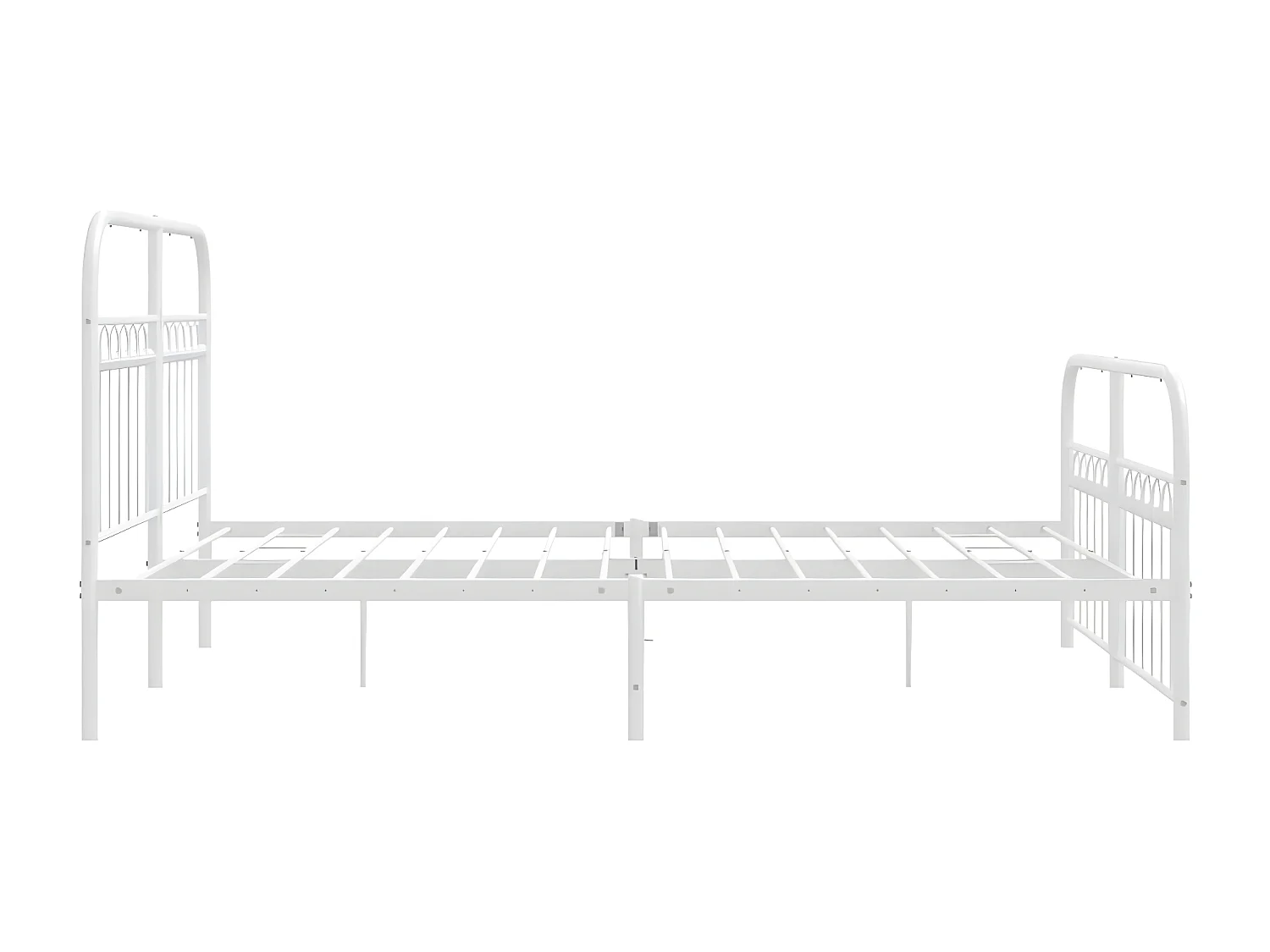 Estrutura de cama com cabeceira e pés 140x190 cm metal branco