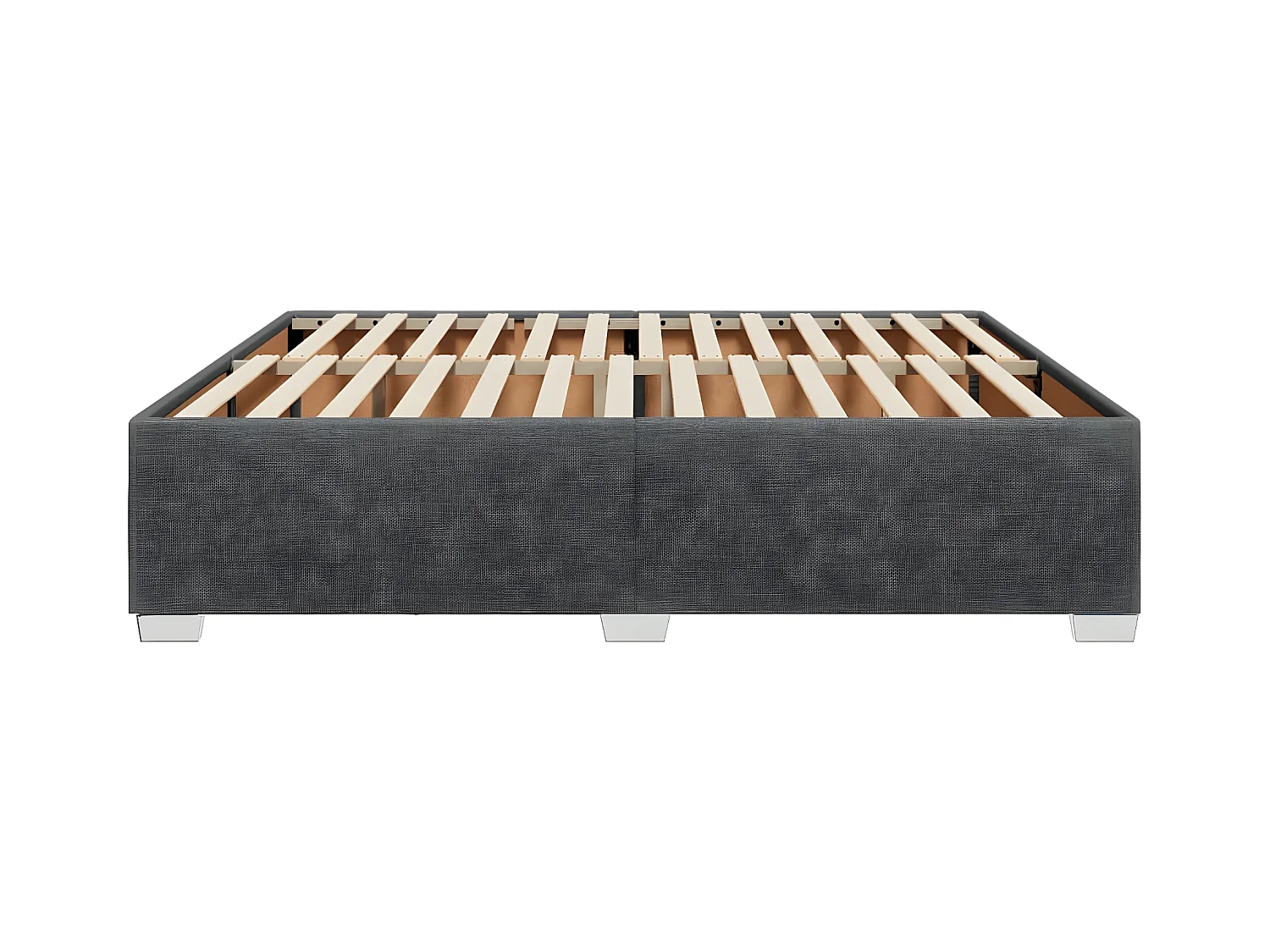 Estructura de cama tela gris oscuro 200x200 cm