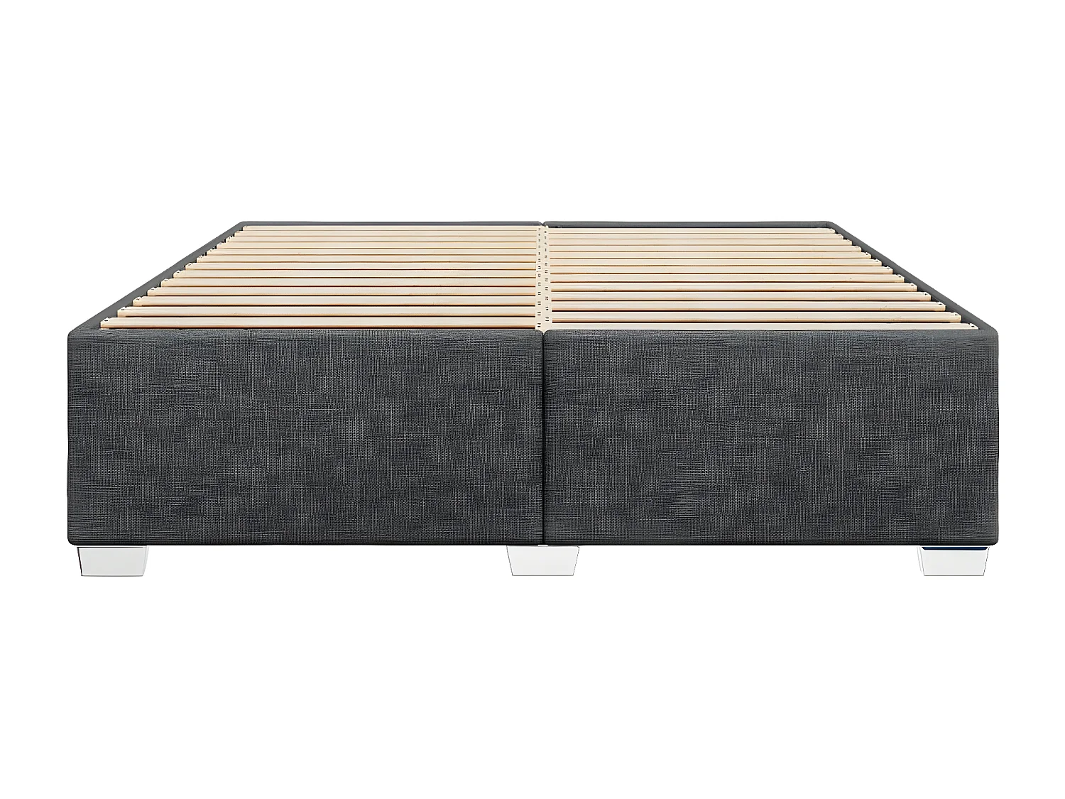 Estrutura de cama tecido cinzento-escuro 200x200 cm