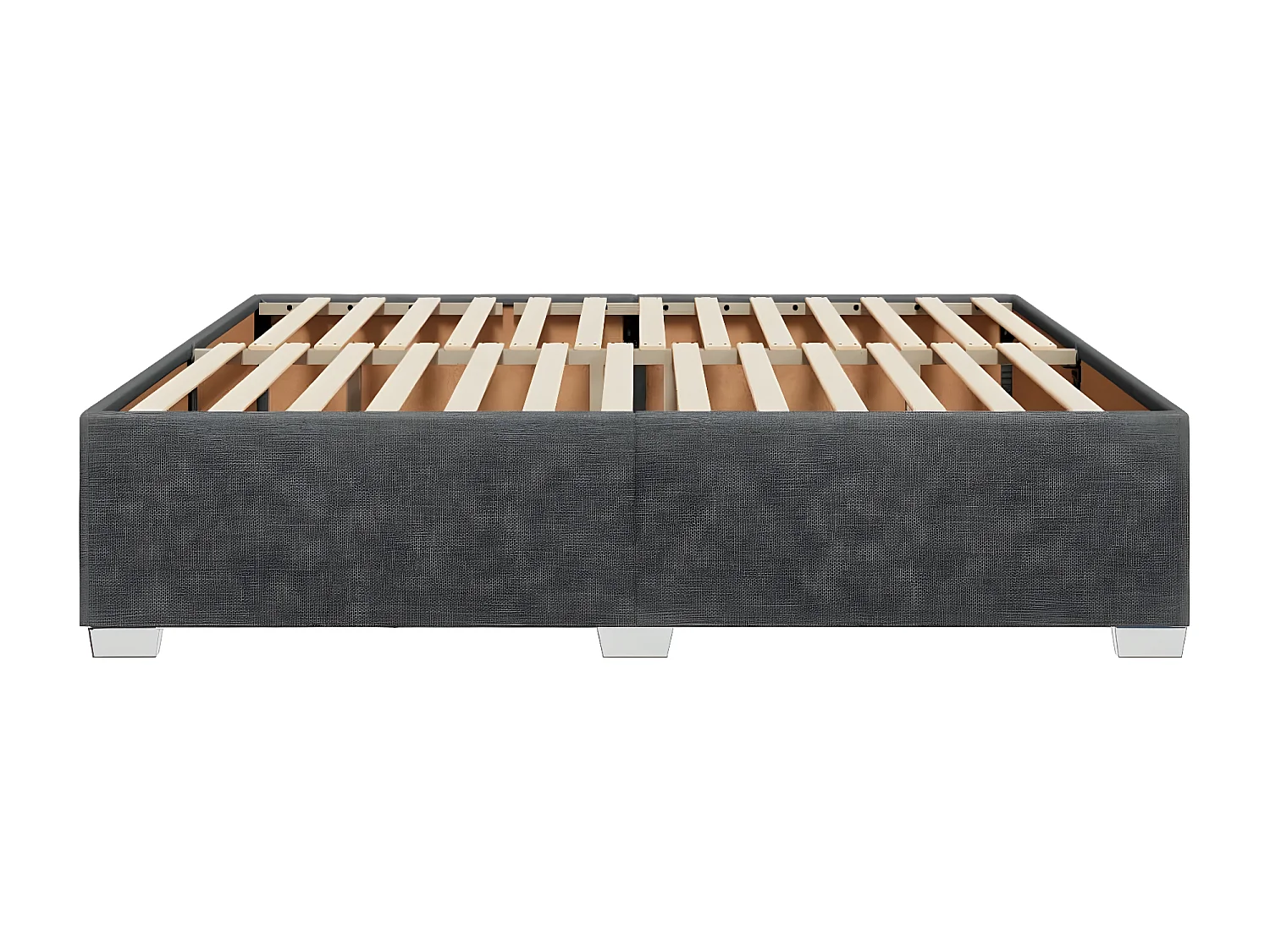 Estrutura de cama tecido cinzento-escuro 200x200 cm