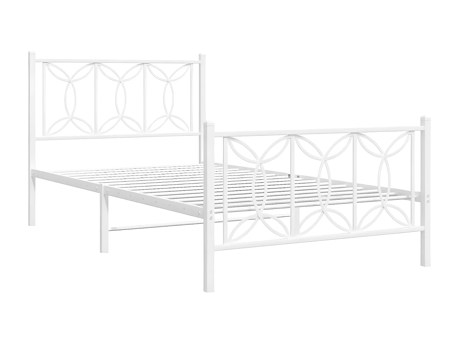 Estructura cama metal con cabecero y pie cama blanca 107x203 cm