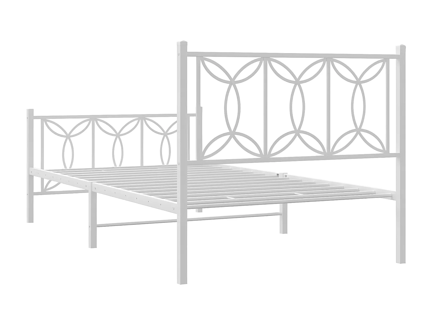 Estructura cama metal con cabecero y pie cama blanca 107x203 cm