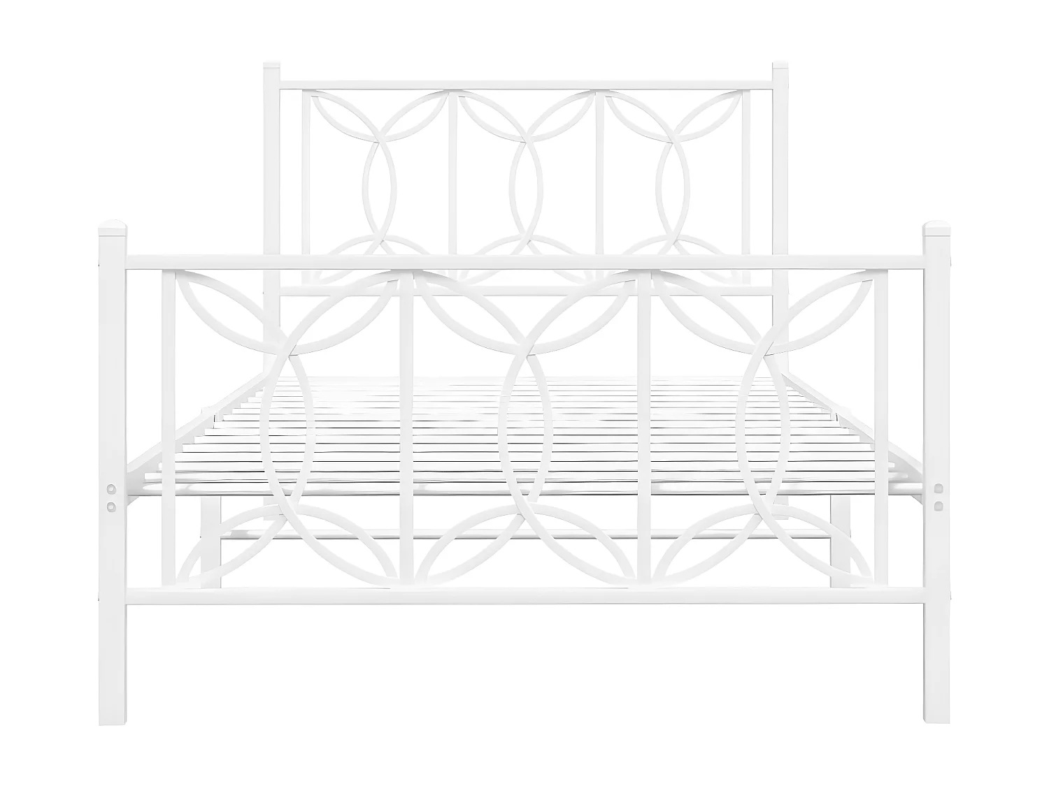 Estructura cama metal con cabecero y pie cama blanca 107x203 cm