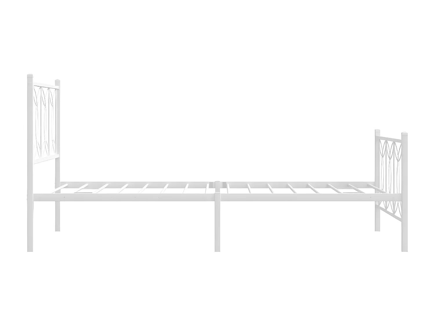 Estructura cama metal con cabecero y pie cama blanca 107x203 cm